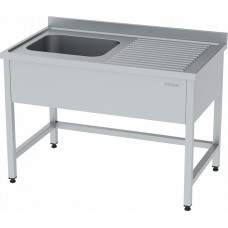Work Table With Single Sink Without Bottom Shelf
